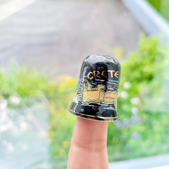 Vintage Greek Peasant Crete Map Thimble - Picture 5 of 8